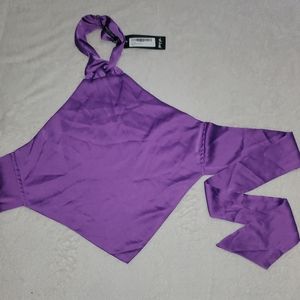 Purple Satin Nastygal Wrap Cami Top Size 4 NWT!!!